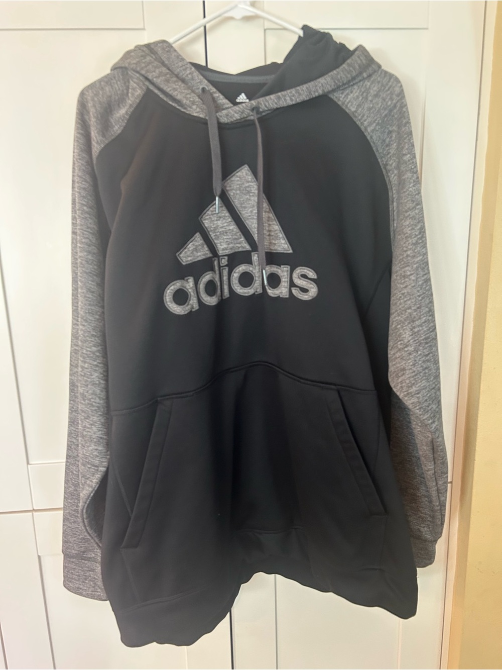 adidas Black & Gray Logo Pullover Hoodie